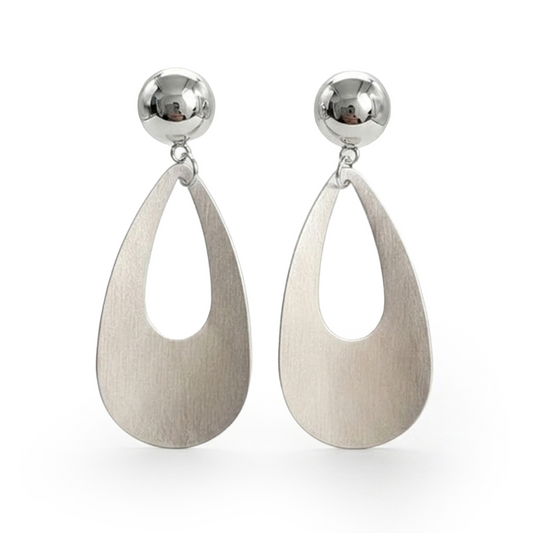 Teardrop โ Minimalist Silver Statement Earrings