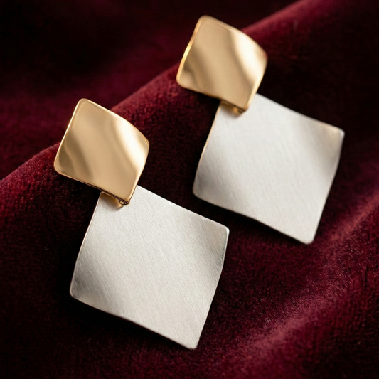 OY Jewells Gold Plated Geometric Statement Earrings for Women