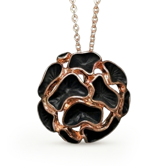 Bloom โ Rose Gold 3D Enamel Floral Necklace