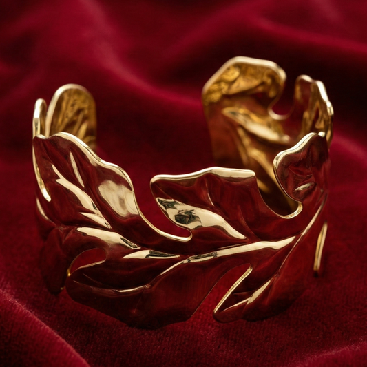 OY Jewells Luxury Leaf Design Stainless Steel Bracelet Kada for Women