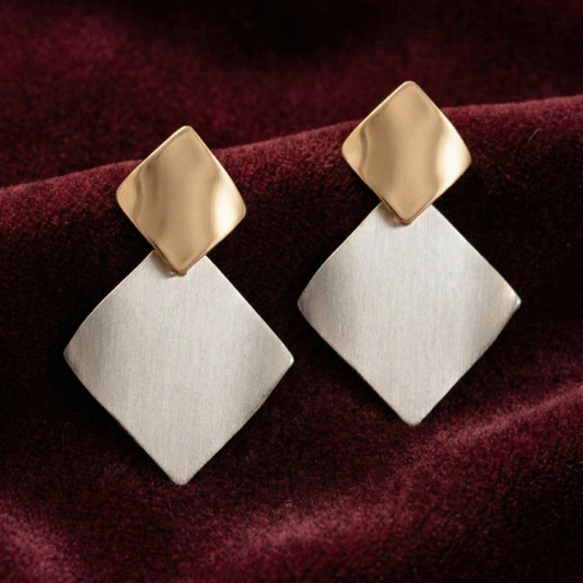 OY Jewells Gold Plated Geometric Statement Earrings for Women