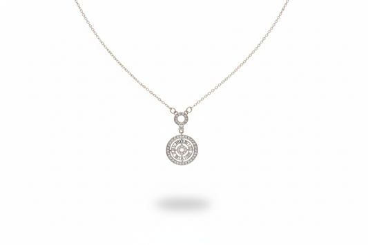 Roman Circle Chronos Pendant With Earrings Set