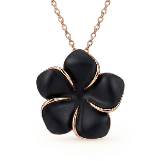 Frangipani — Rose Gold Pearlescent Pendant Necklace