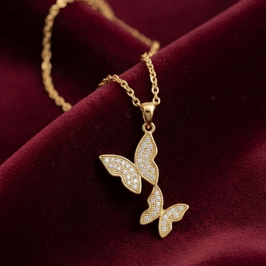 Flutter — 18k Gold Butterfly Pendant Necklace