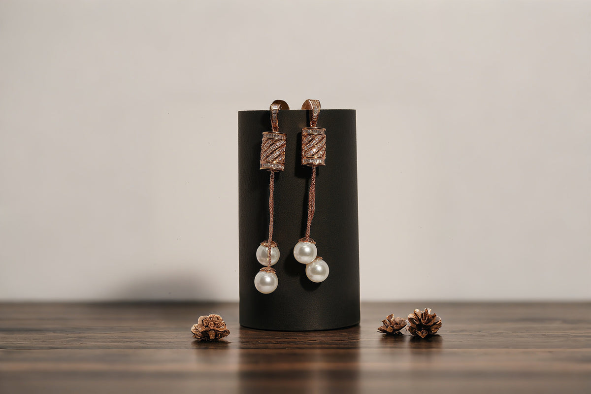 Contemporay Rose Gold Spiral Earrings - OY JEWELLS - 