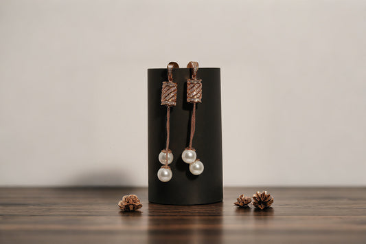 Contemporay Rose Gold Spiral Earrings - OY JEWELLS - 