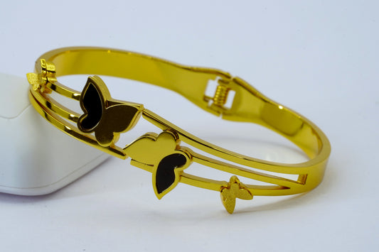 Half Black Coloured Butterfly Bracelet Kada - OY JEWELLS - 