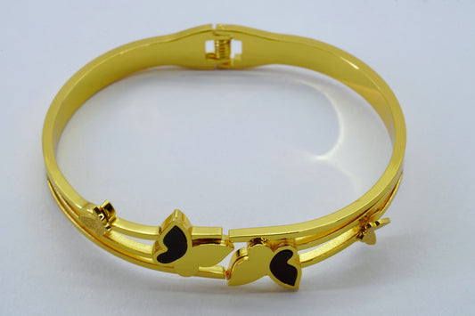 Half Black Coloured Butterfly Bracelet Kada - OY JEWELLS - 
